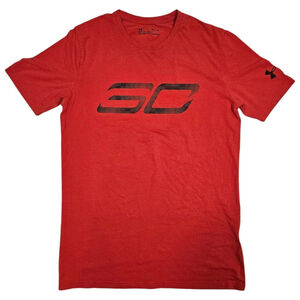 Under Armour HeatGear Stephen Curry Red T-Shirt Loose Fit Size Small Men's